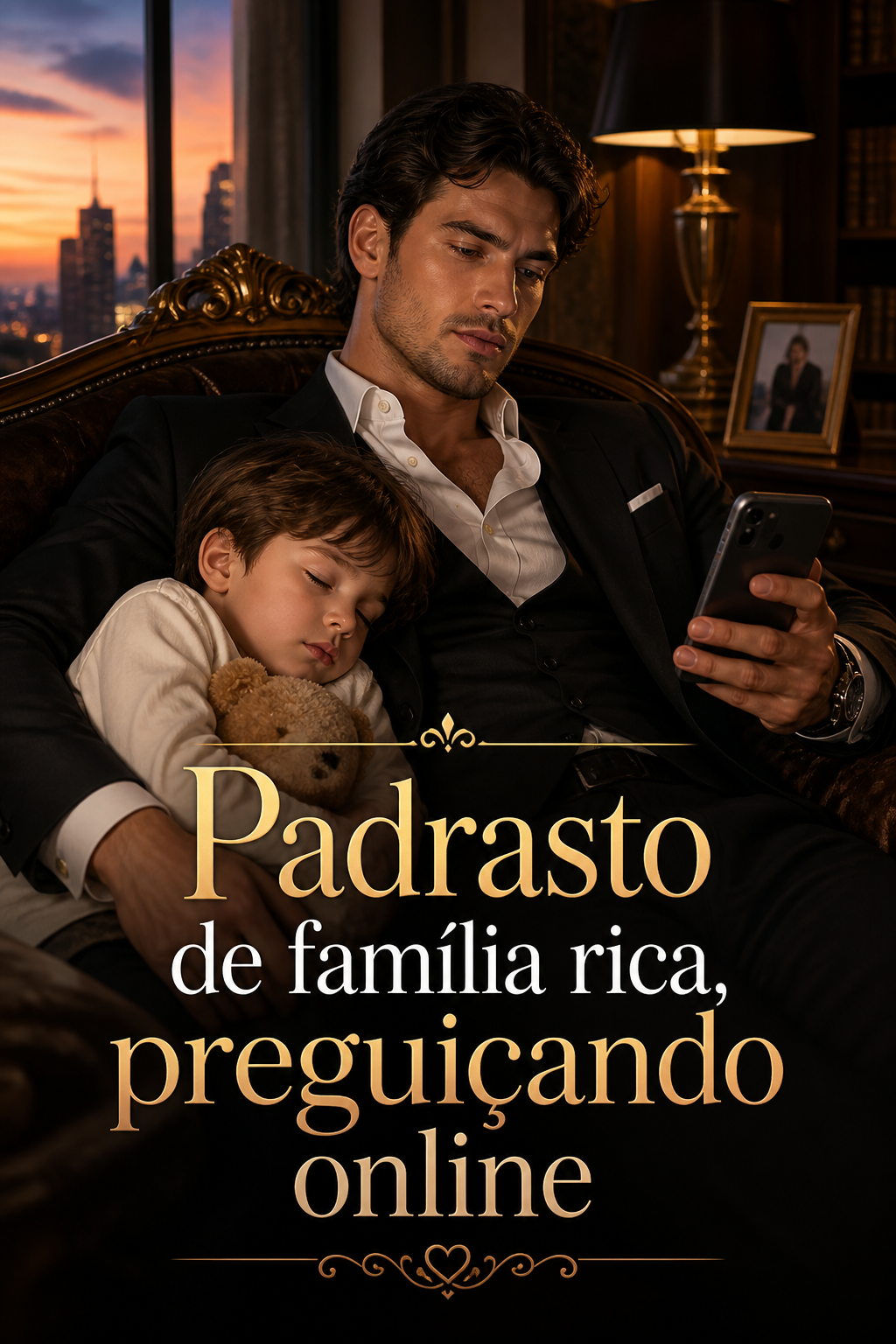 Padrasto de família rica, preguiçando online